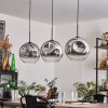 Ripoll Hängeleuchte Glas 30 cm Chrom, Klar, 3-flammig