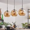 Ripoll Hängeleuchte Glas 30 cm Schwarz, 3-flammig