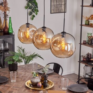 Ripoll Hängeleuchte Glas 30 cm Schwarz, 3-flammig Ripoll Hängeleuchte Glas 30 cm Schwarz, 3-flammig