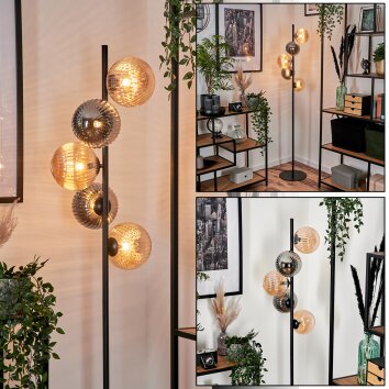 Remaisnil Stehleuchte Glas 15 cm Bernsteinfarben, Rauchfarben, 5-flammig Remaisnil Stehleuchte Glas 15 cm Bernsteinfarben, Rauchfarben, 5-flammig