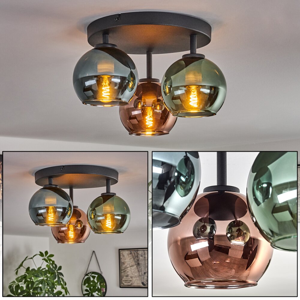 Belp Deckenleuchte Schwarz, 3-flammig main product photo
