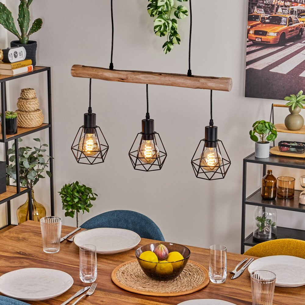 Yaak Pendelleuchte Naturfarben, Schwarz, 3-flammig main product photo
