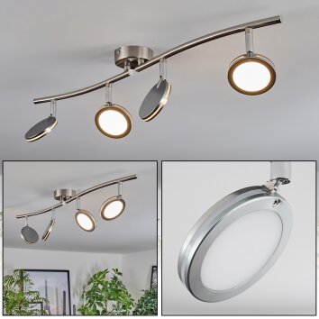 Sarnadinha Deckenleuchte LED Nickel-Matt, 4-flammig