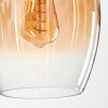 Vevino Pendelleuchte Glas 20 cm Bernsteinfarben, Klar, 3-flammig