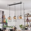 Ripoll Hängeleuchte Glas 25 cm Bernsteinfarben, Klar, 3-flammig