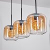 Lauden Pendelleuchte Glas 20 cm Schwarz, 3-flammig