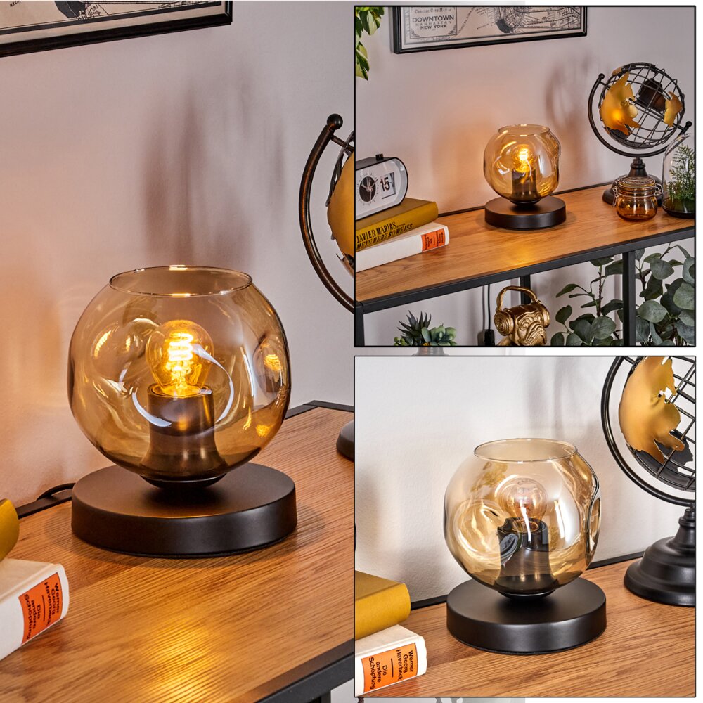 Ripoll Tischleuchte Glas 15 cm Schwarz, 1-flammig main product photo