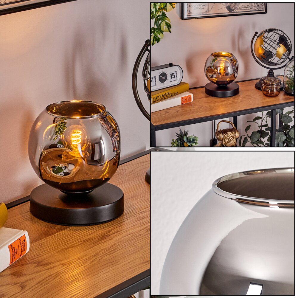 Ripoll Tischleuchte Glas 15 cm Schwarz, 1-flammig main product photo
