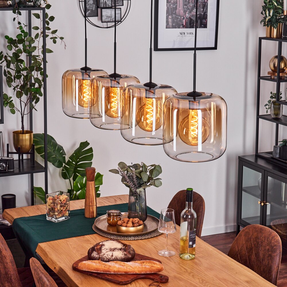 Lauden Hängeleuchte Glas 25 cm Bernsteinfarben, Klar, 4-flammig main product photo