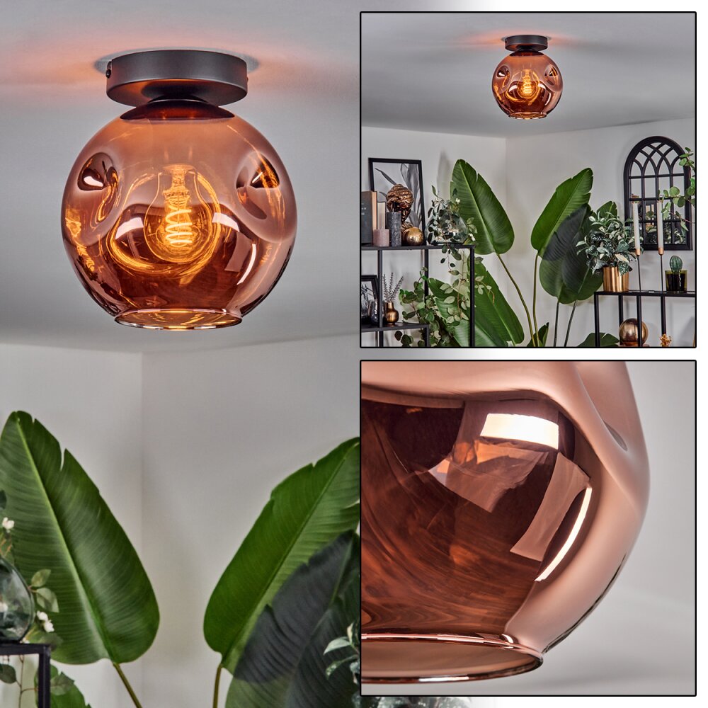 Ripoll Deckenleuchte Glas 20 cm Kupferfarben, 1-flammig main product photo