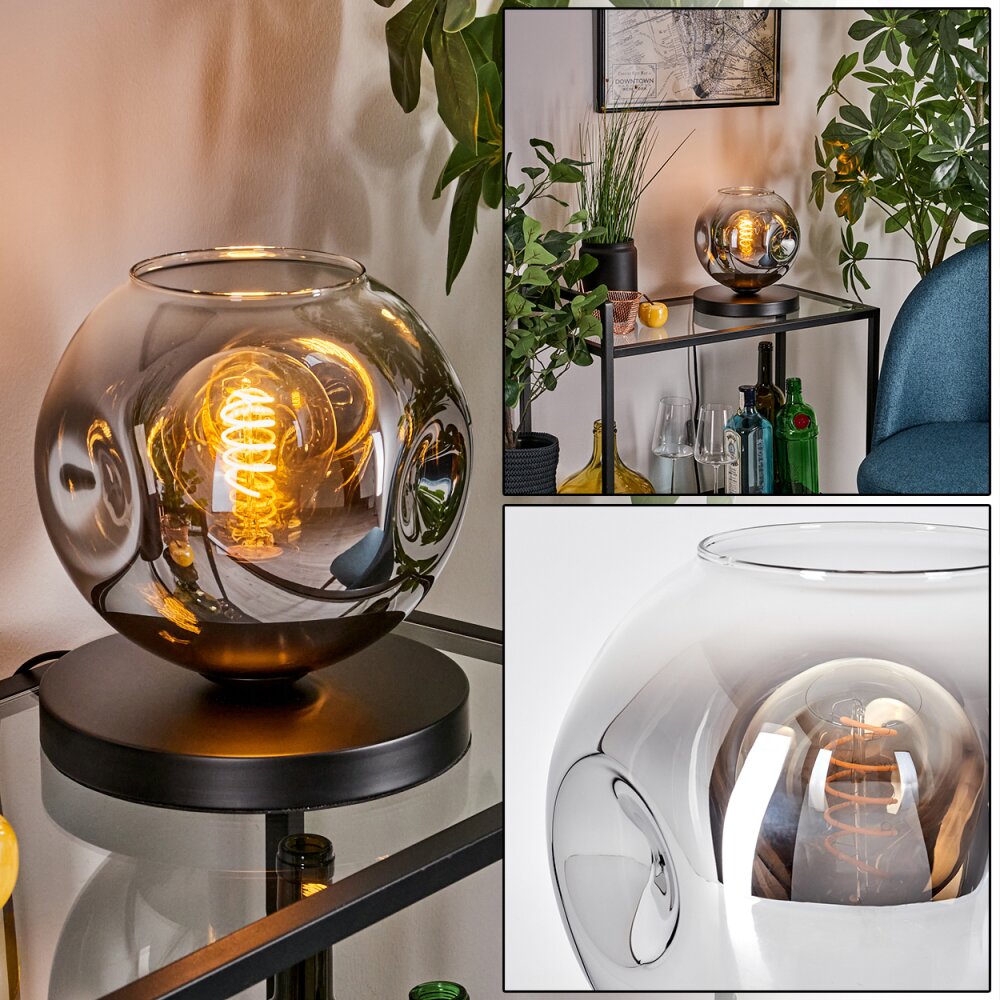 Ripoll Tischleuchte Glas 20 cm Chrom, Klar, 1-flammig main product photo