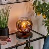 Apedo Tischleuchte Glas 20 cm Klar, Kupferfarben, 1-flammig