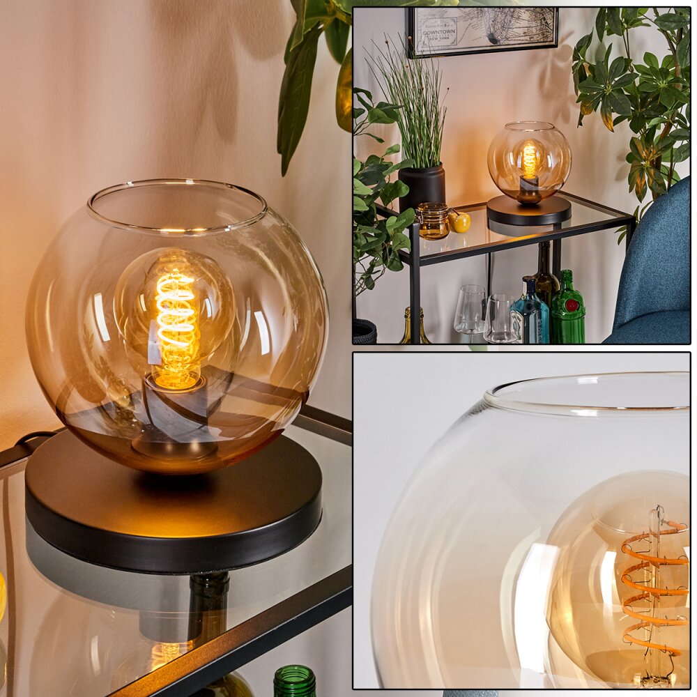 Apedo Tischleuchte Glas 20 cm Bernsteinfarben, Klar, 1-flammig main product photo