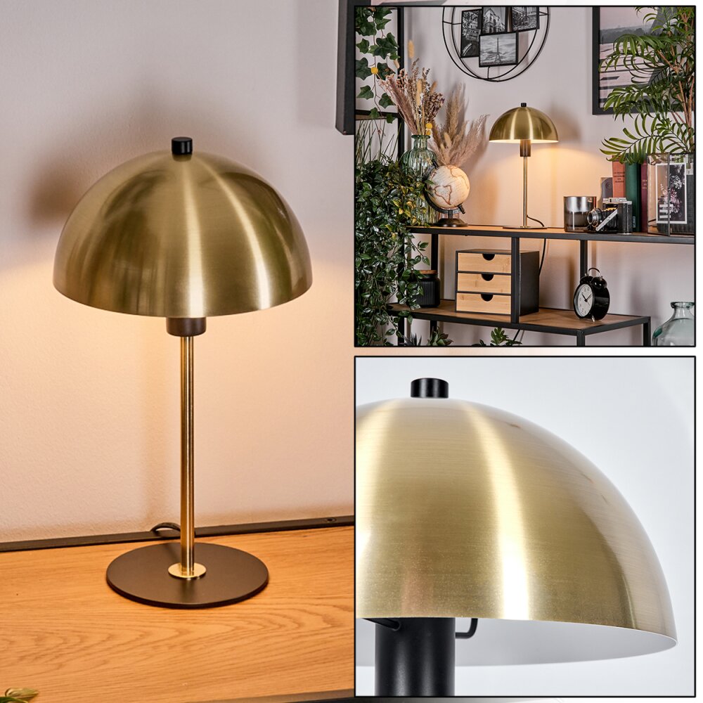 Pilz Look Sandvig Tischleuchte Messing, Schwarz, 1-flammig main product photo