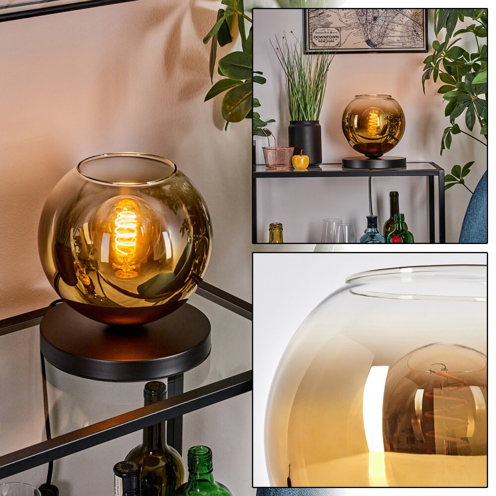 Koyoto Tischleuchte Glas 20cm Gold, Klar, 1-flammig main product photo