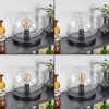 Apedo Tischleuchte Glas 30cm Schwarz, 1-flammig