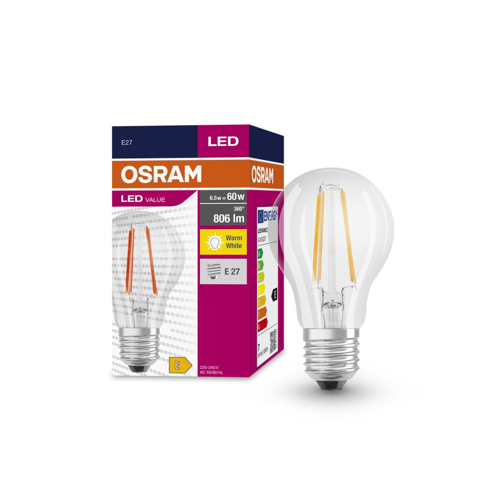 OSRAM LED Value E27 6,5 Watt 806 Lumen 2700 Kelvin main product photo
