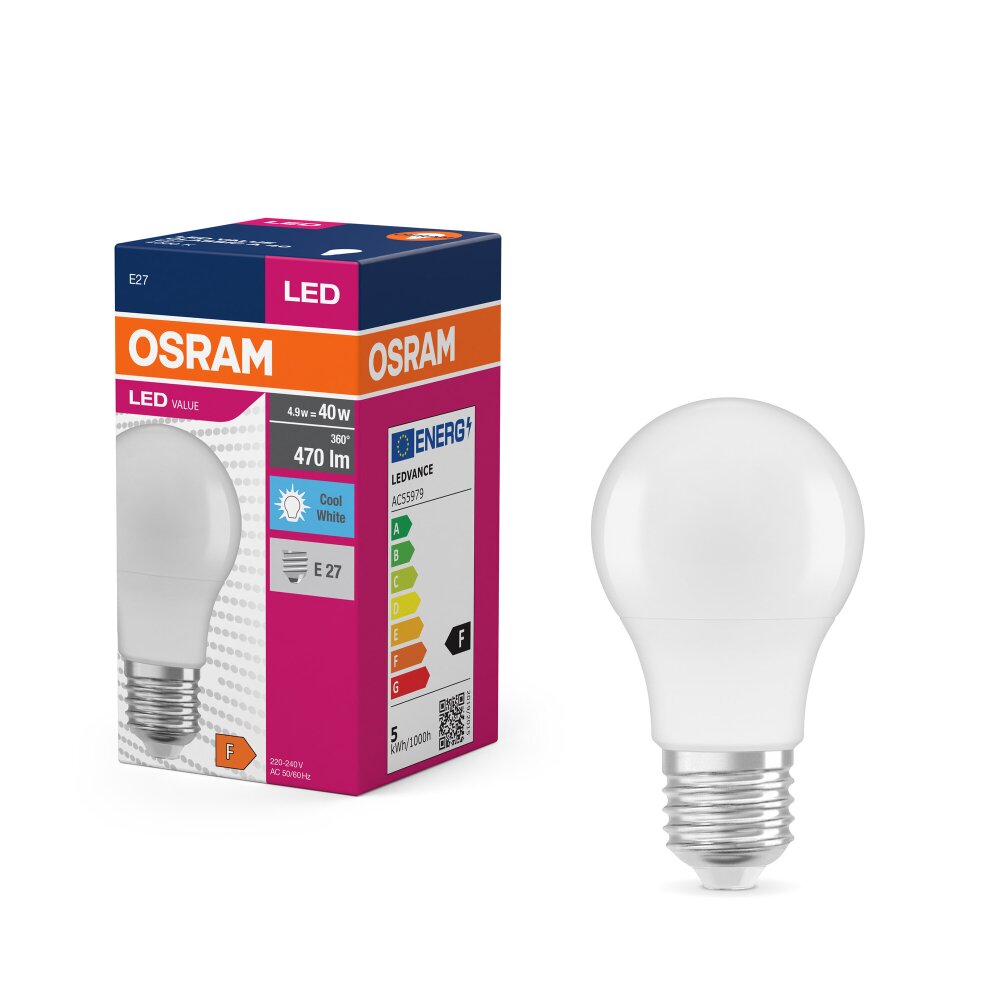 OSRAM LED Value E27 4,9 Watt 470 Lumen 4000 Kelvin main product photo