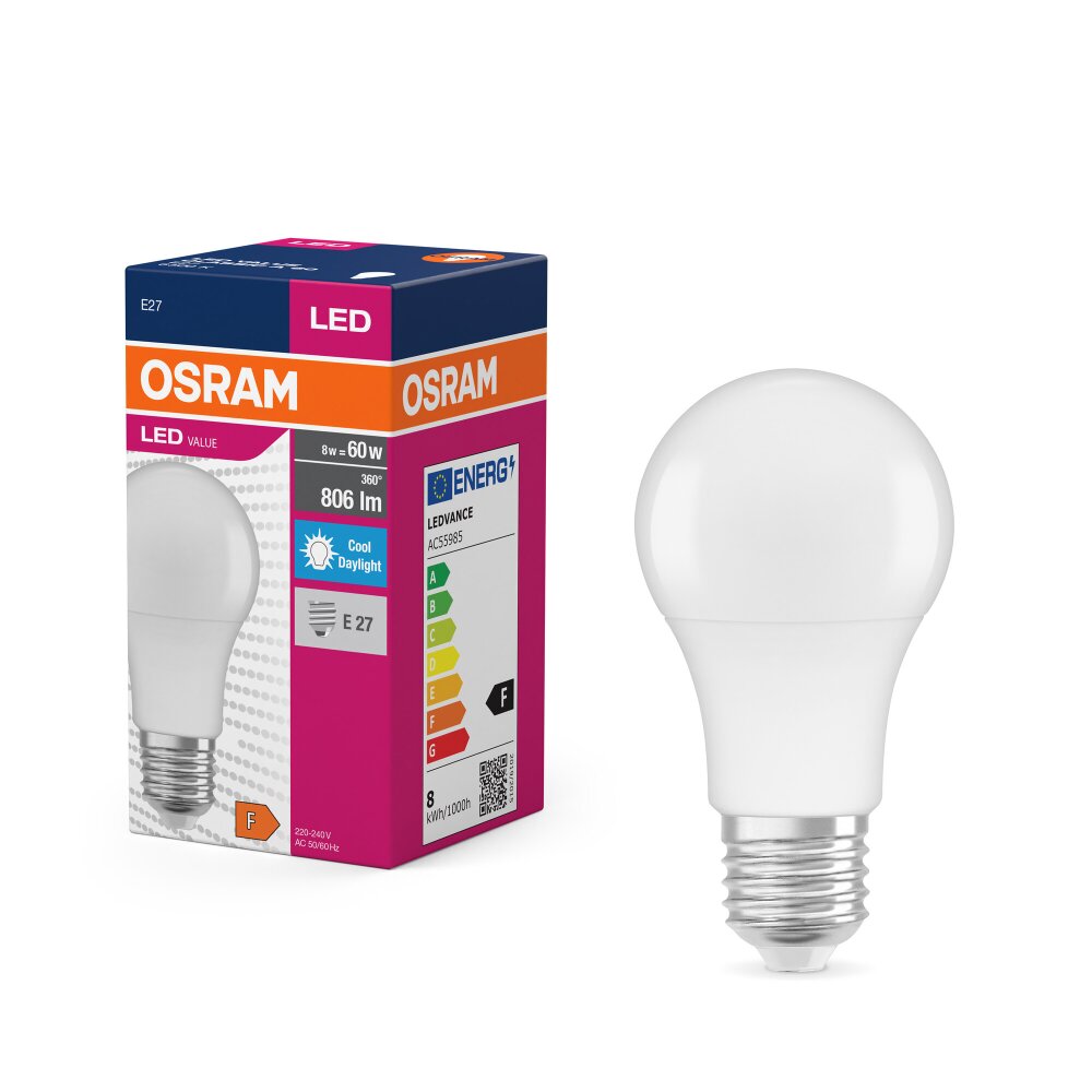 OSRAM LED Value E27 8,5 Watt 806 Lumen 6500 Kelvin main product photo
