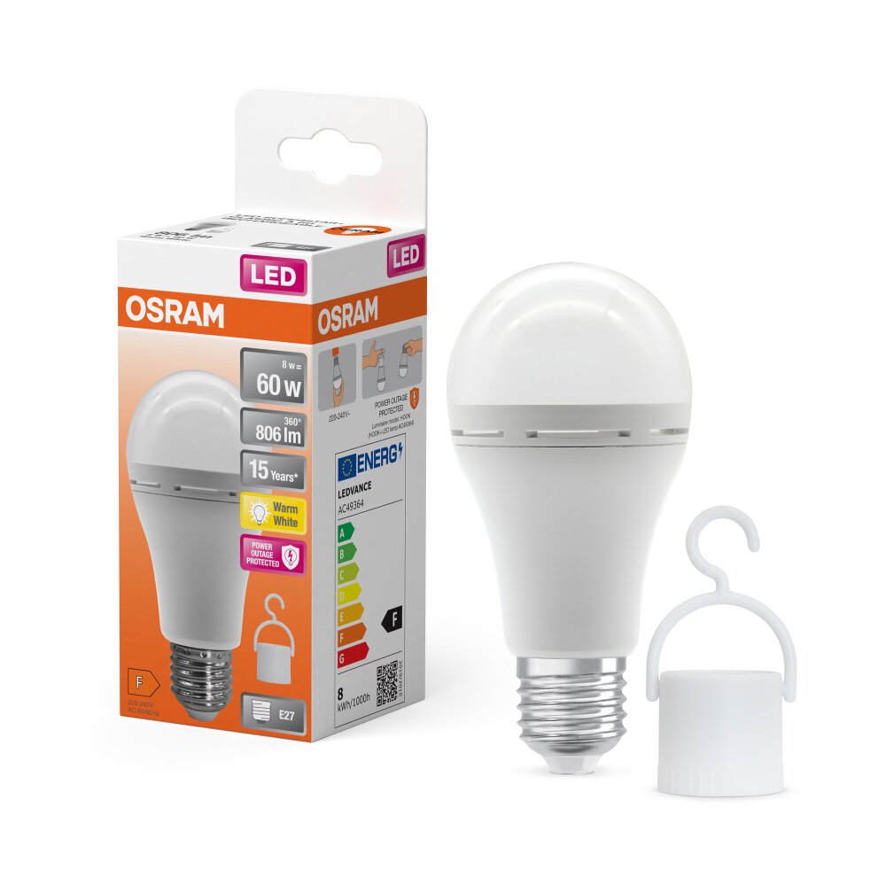 OSRAM LED Classic E27 8 Watt 806 Lumen 2700 Kelvin main product photo