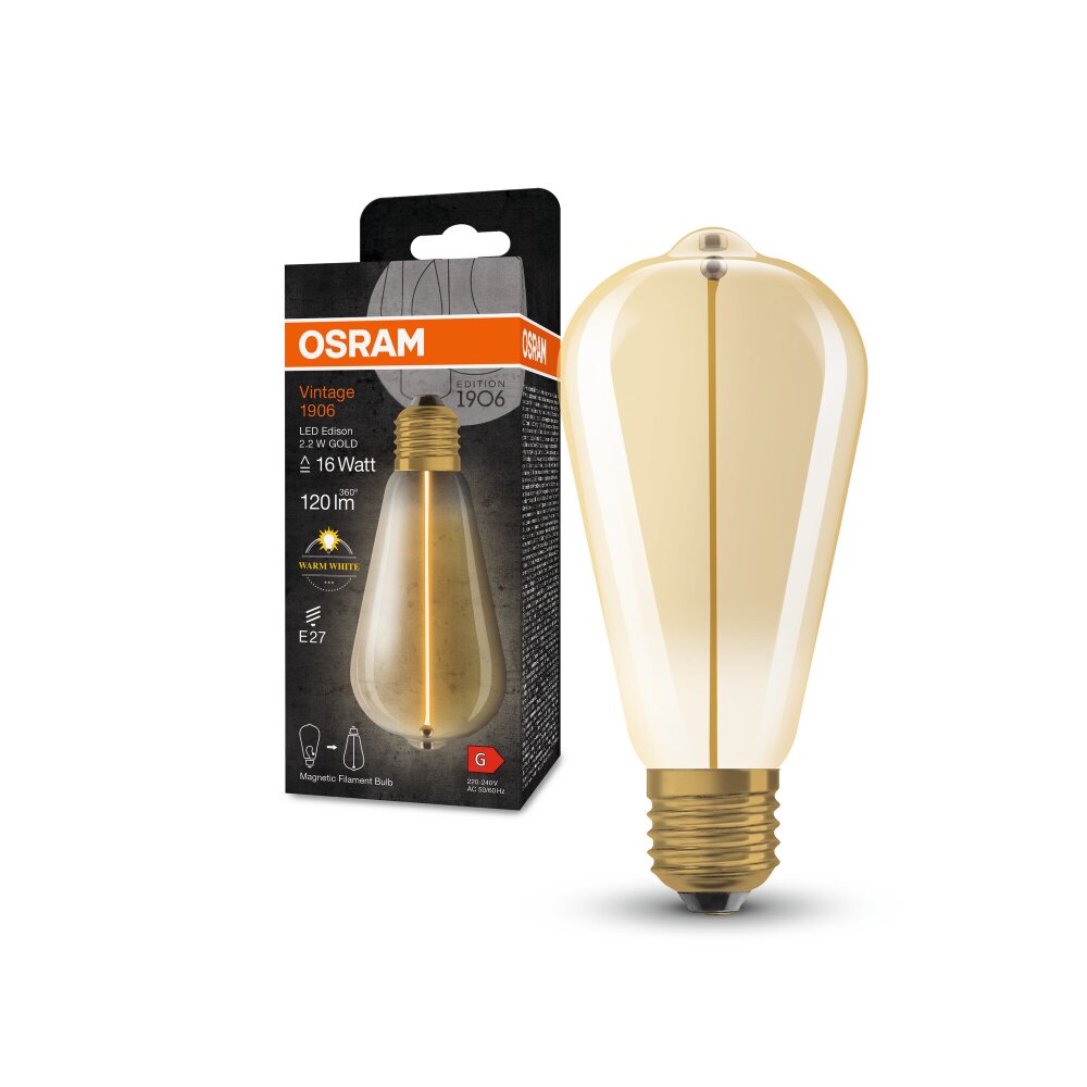OSRAM Vintage 1906 LED E27 2,2 Watt 120 Lumen 2700 Kelvin main product photo