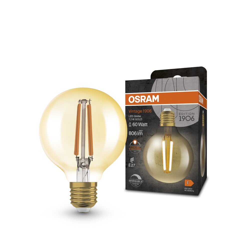 OSRAM Vintage 1906 LED E27 7,2 Watt 806 Lumen 2400 Kelvin main product photo