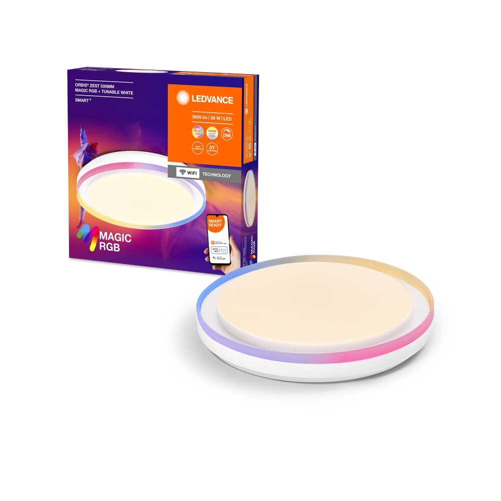 LEDVANCE Smart+ Wifi Deckenleuchte Weiß, 1-flammig, Farbwechsler main product photo