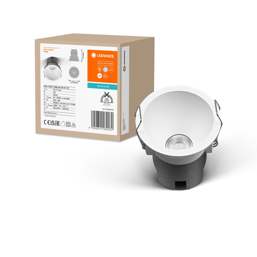 LEDVANCE Spot Twist Einbauleuchte Weiß, 1-flammig main product photo