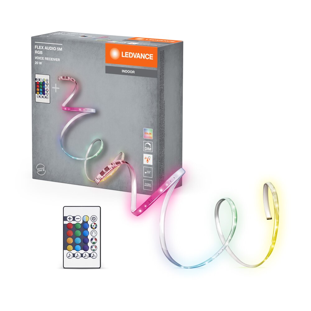 LEDVANCE Flex Audio LED Streifen Weiß, 1-flammig, Fernbedienung, Farbwechsler main product photo