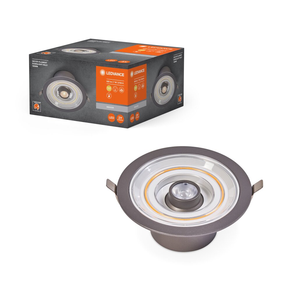 LEDVANCE Decor Filament Downlight Aluminium, 1-flammig main product photo