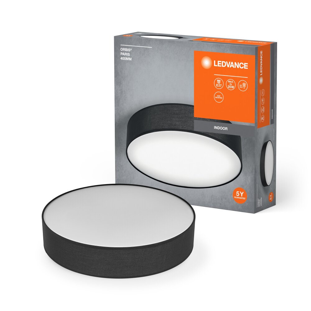LEDVANCE Orbis Deckenleuchte Schwarz, 3-flammig main product photo