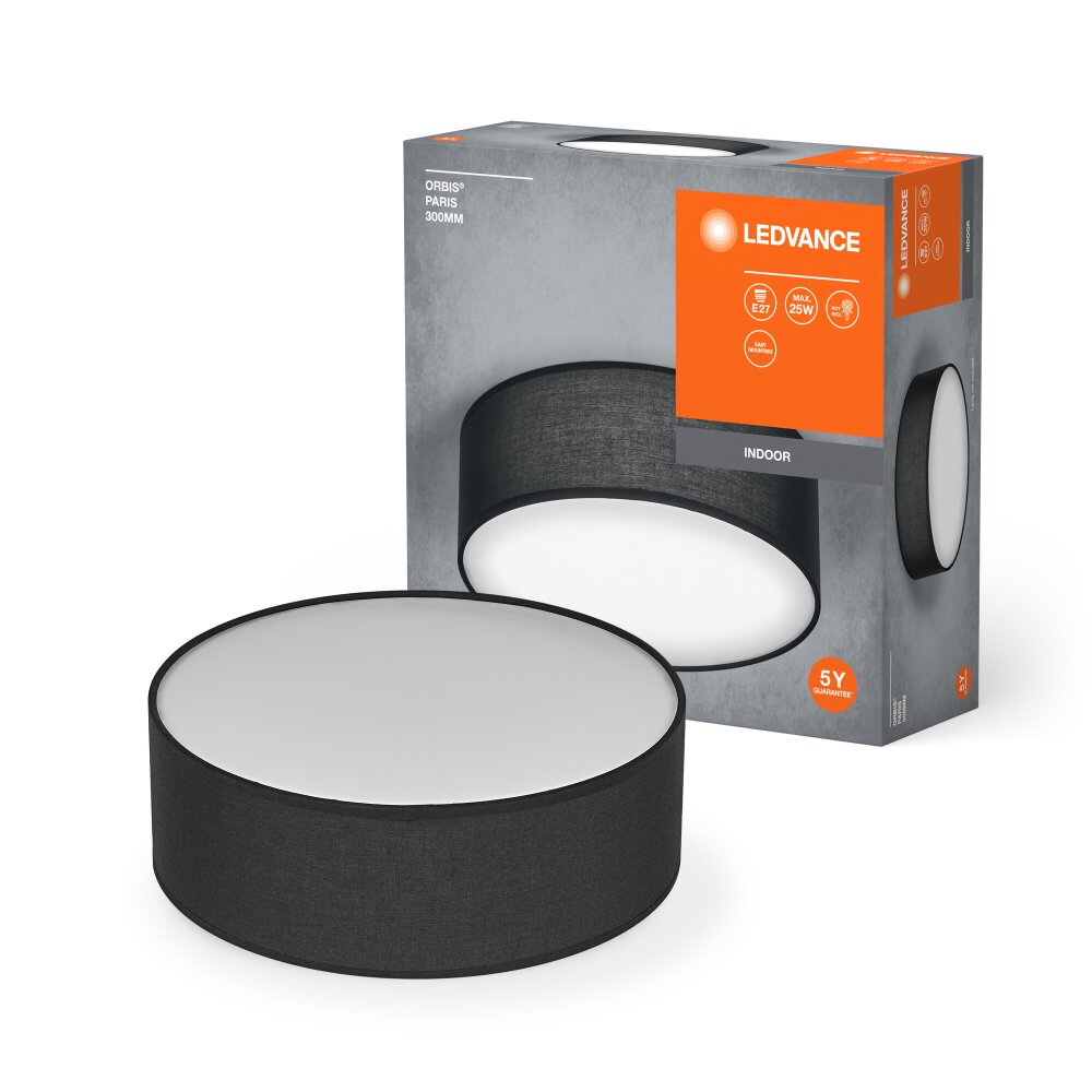 LEDVANCE Orbis Deckenleuchte Schwarz, 1-flammig main product photo
