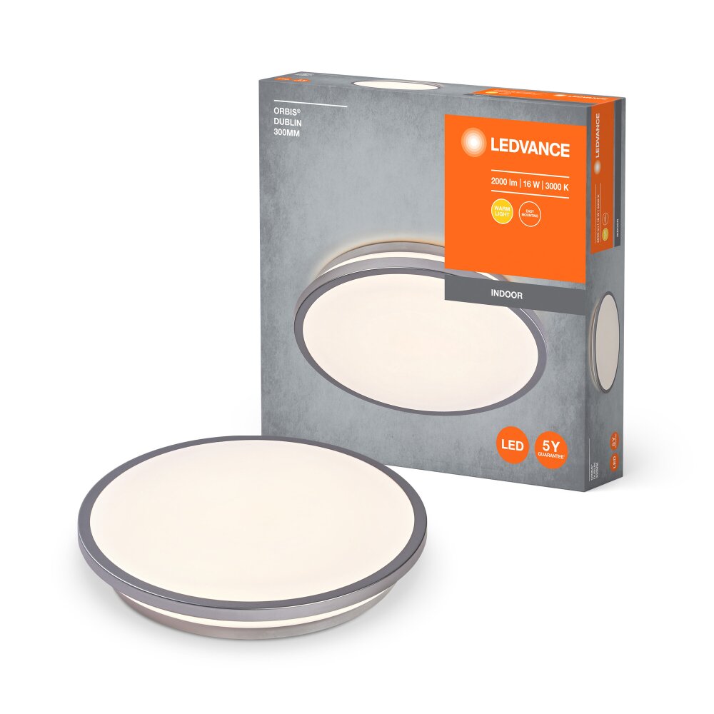 LEDVANCE Orbis Deckenleuchte Silber, 1-flammig main product photo