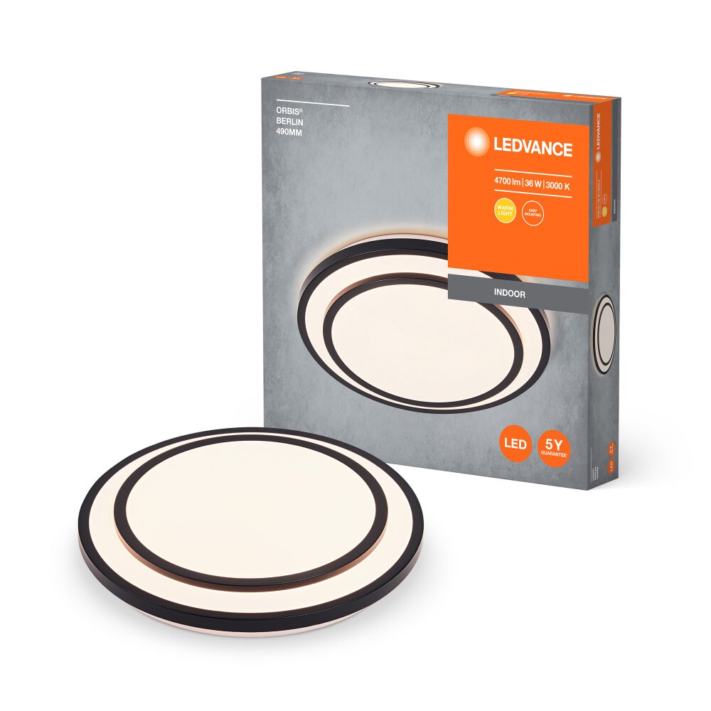 LEDVANCE Orbis Deckenleuchte Schwarz, 1-flammig main product photo