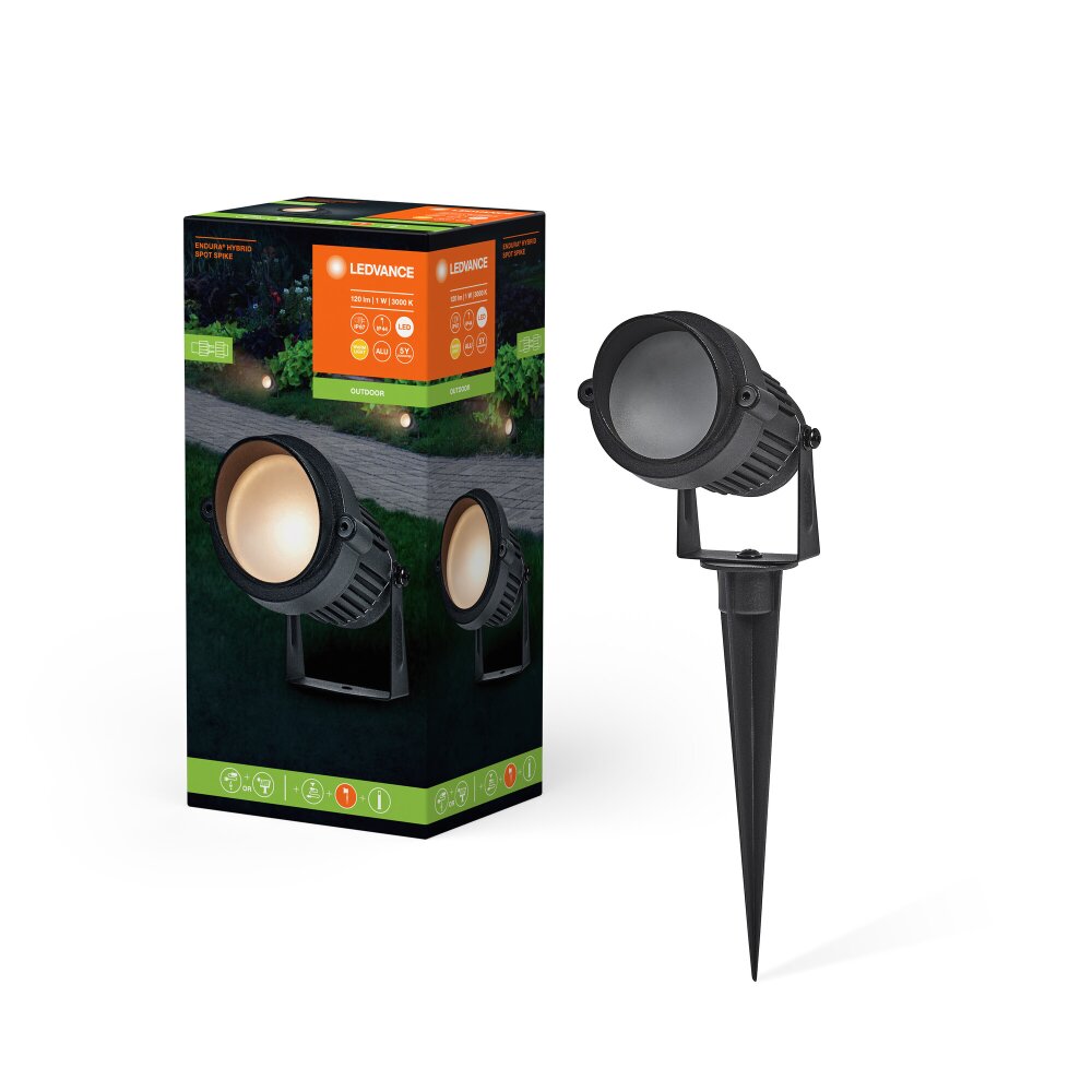LEDVANCE Endura Gartenstrahler Schwarz, 1-flammig main product photo