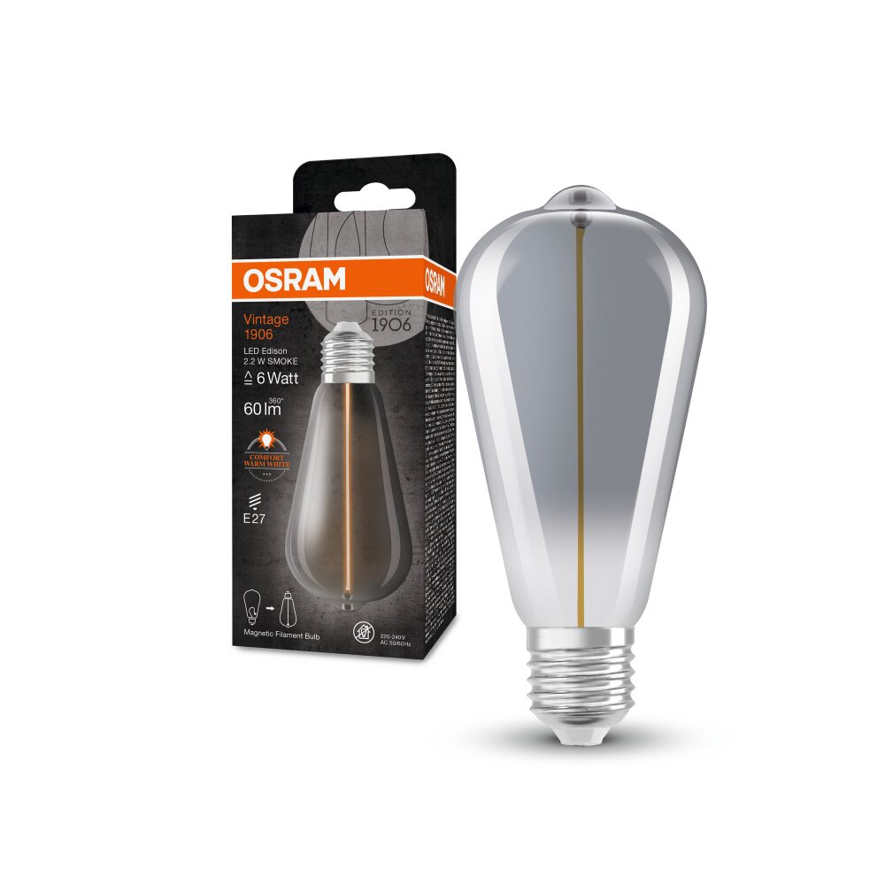 OSRAM Vintage 1906 LED E27 2,2 Watt 60 Lumen 1800 Kelvin main product photo