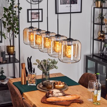 Lauden Pendelleuchte Glas 20cm Bernsteinfarben, Klar, 5-flammig Lauden Pendelleuchte Glas 20cm Bernsteinfarben, Klar, 5-flammig