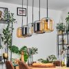 Lauden Pendelleuchte Glas 20cm Schwarz, 5-flammig