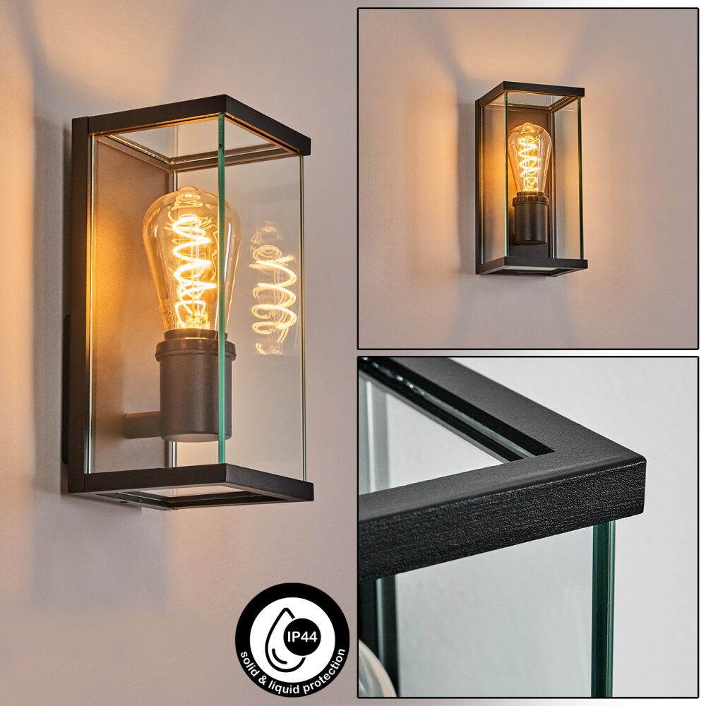 Sangbana Außenwandleuchte Schwarz, 1-flammig main product photo