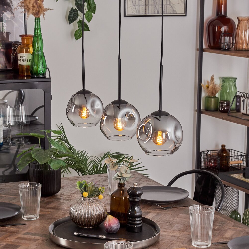 Ripoll Pendelleuchte Glas 15 cm Klar, Rauchfarben, 3-flammig main product photo