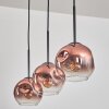 Ripoll Pendelleuchte Glas 15 cm Klar, Kupferfarben, 3-flammig