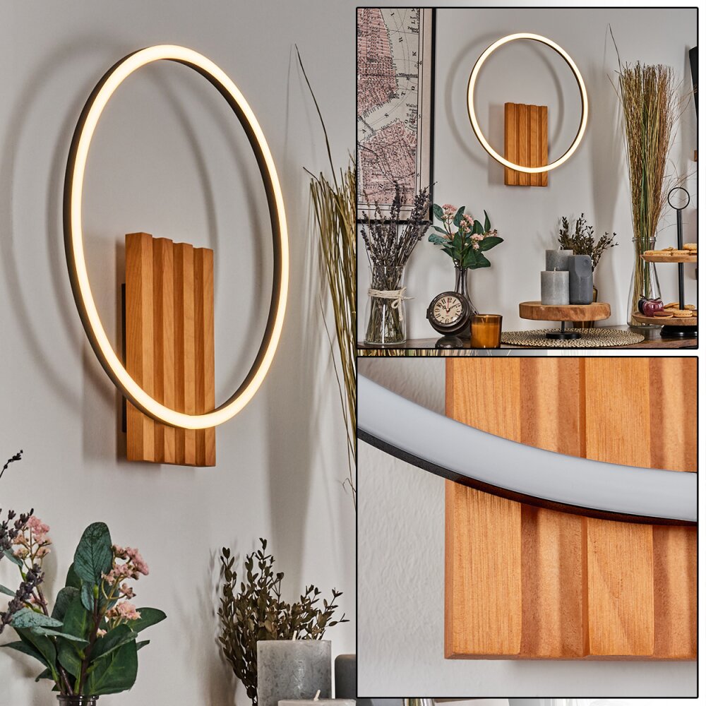 Pompu Wandleuchte LED Naturfarben, Schwarz, 1-flammig main product photo