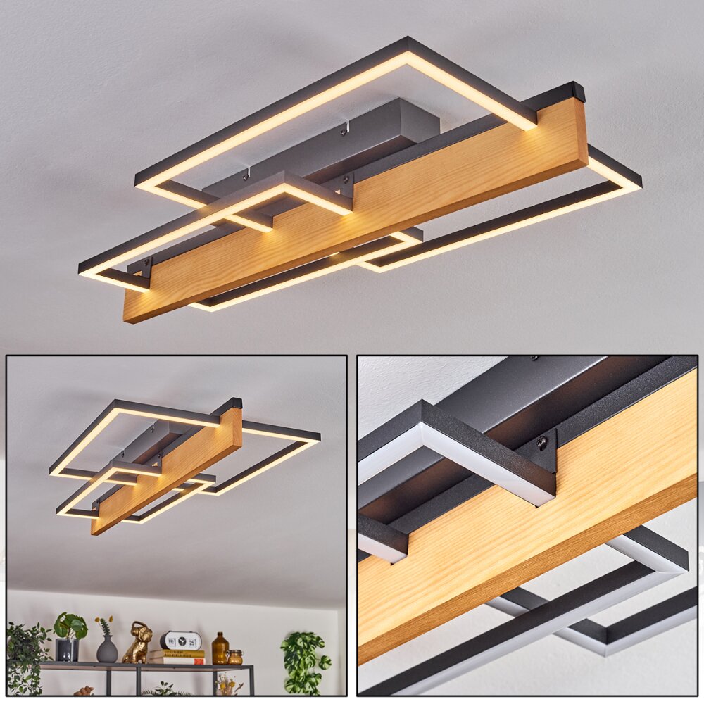Pompu Deckenleuchte LED Naturfarben, Schwarz, 1-flammig main product photo