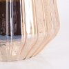 Telhais Tischleuchte Glas 17cm Bernsteinfarben, Schwarz, 1-flammig