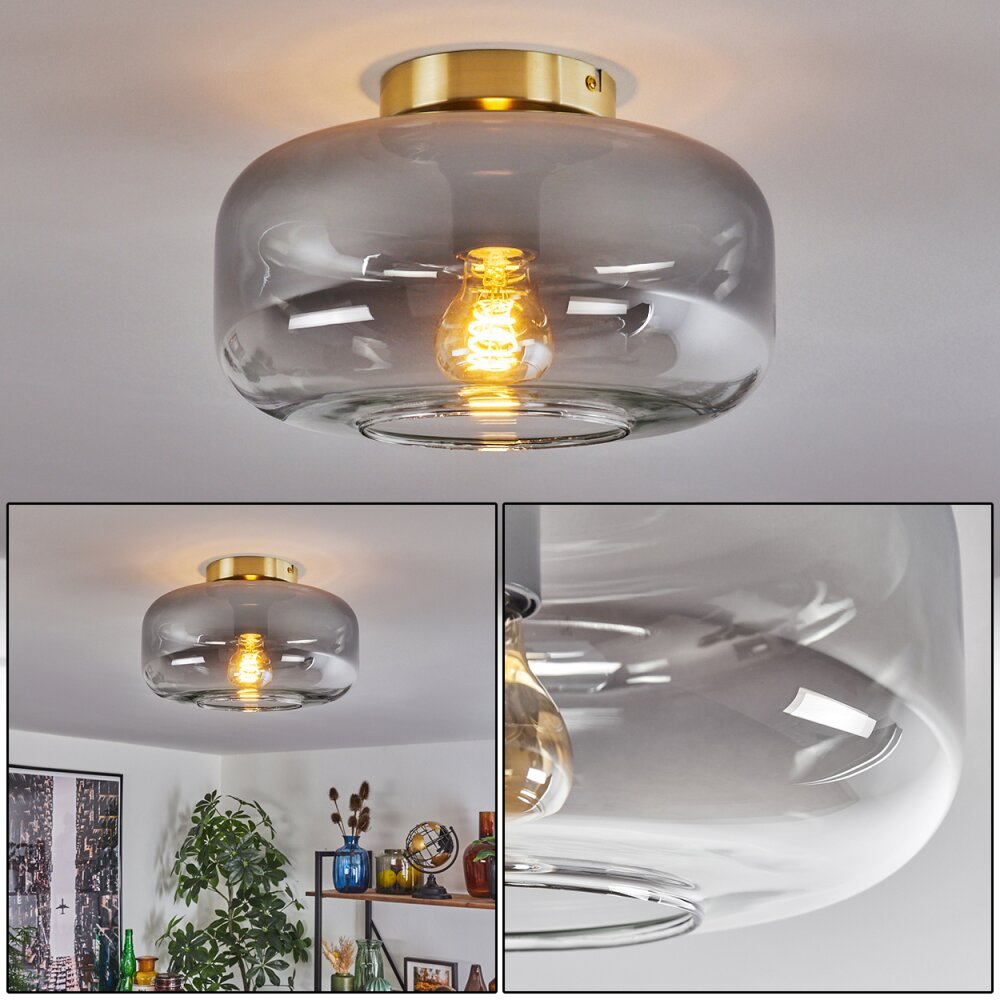 Boza Deckenleuchte Glas 28 cm Messing, 1-flammig main product photo