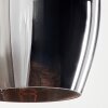Vevino Wandleuchte Glas 15cm Naturfarben, Schwarz, 1-flammig