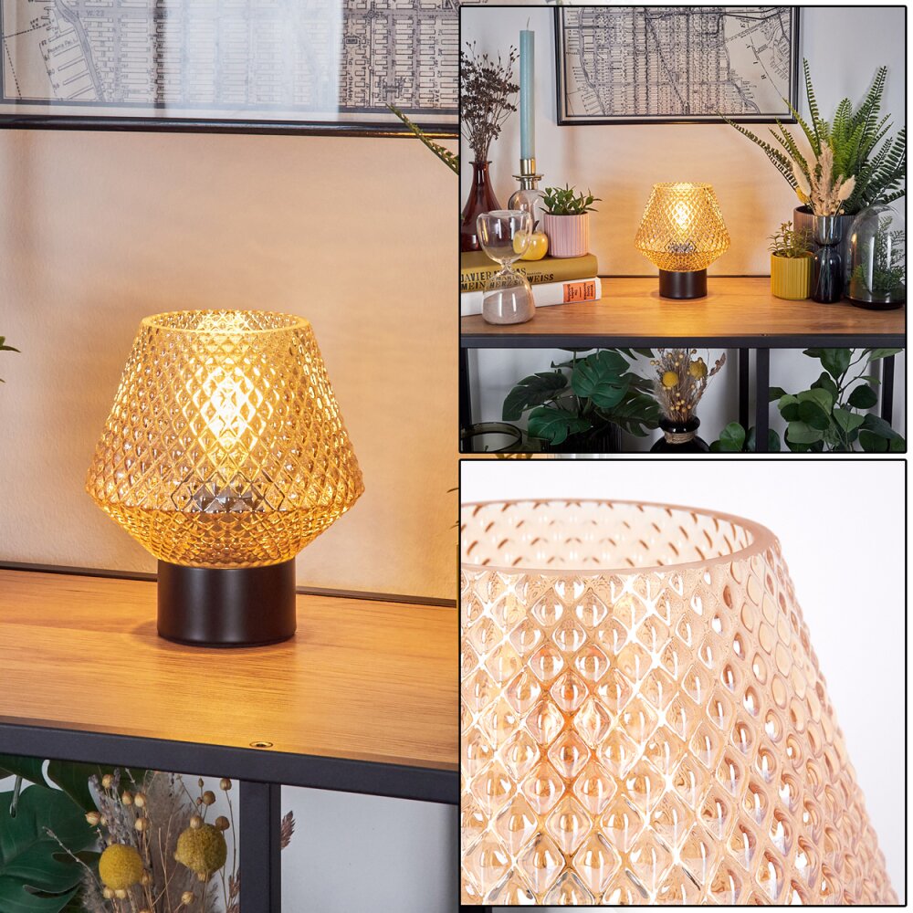 Paderne Tischleuchte Glas 15 cm Schwarz, 1-flammig main product photo