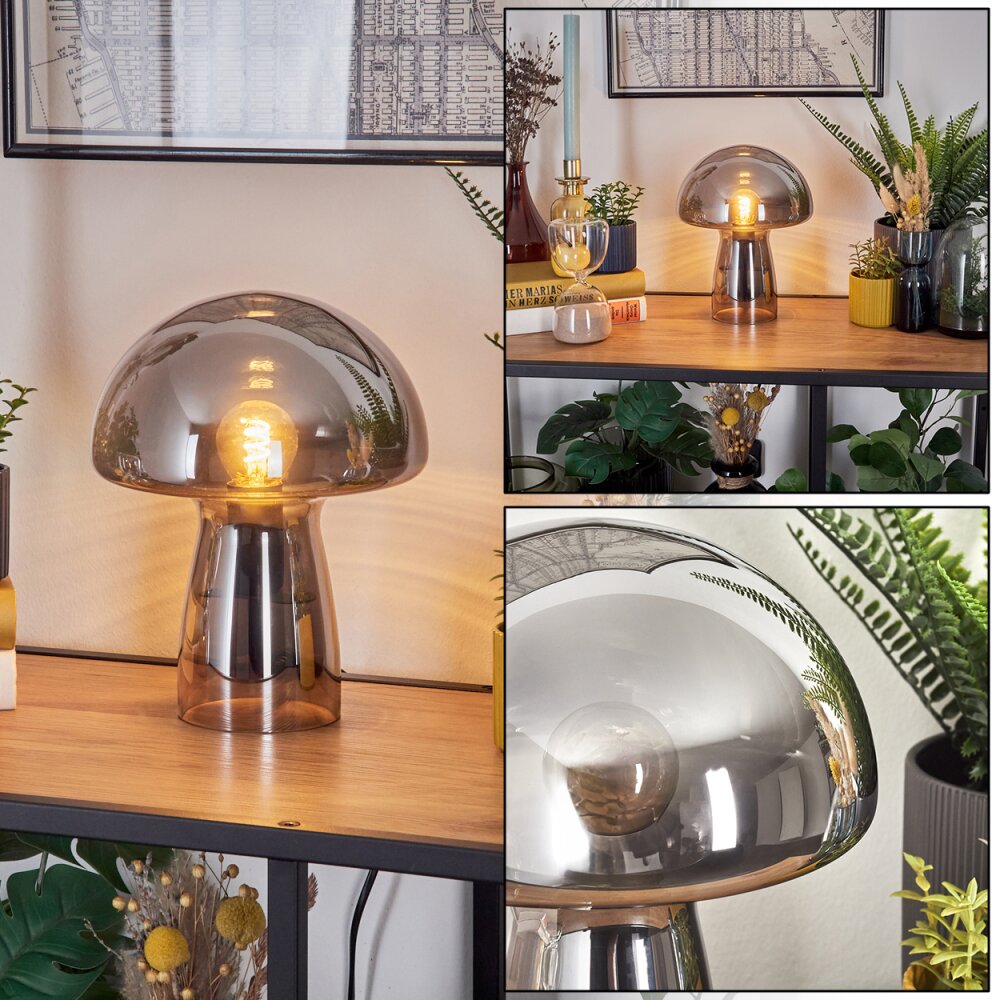 Pilzlampe Almagre Tischleuchte Glas 18cm Schwarz, 1-flammig main product photo