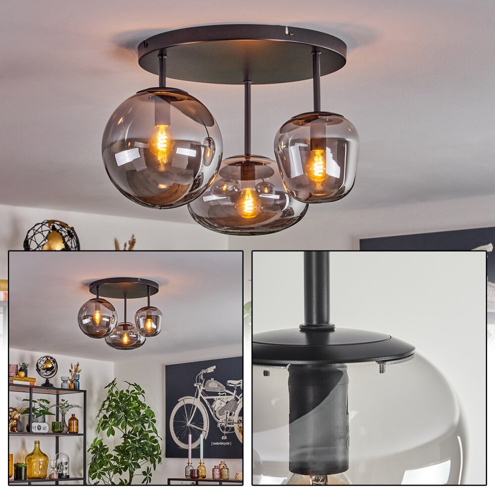 Zernez Deckenleuchte Schwarz, 3-flammig main product photo