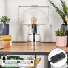 Pilz Look Almagre Tischleuchte Glas 18 cm Schwarz, 1-flammig